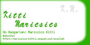 kitti maricsics business card